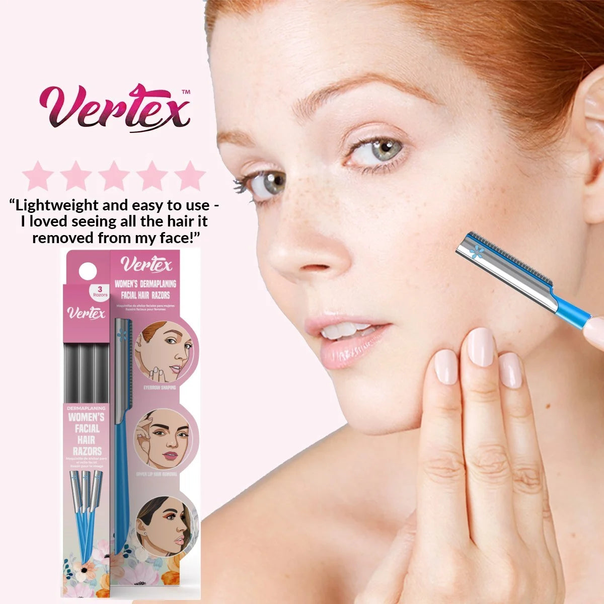 Womens Face Shaver Razor for Peach Fuzz Hair Removal Facial Dermaplaning Tool to Remove Fine Hair Women'S Travel Trimmer Blue Eyebrow Razors Dermaplane Exfoliating Sensitive Skin